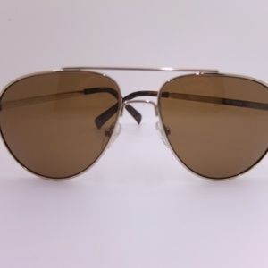 Calvin Klein Gold Brown Lens Aviator Sunglasses